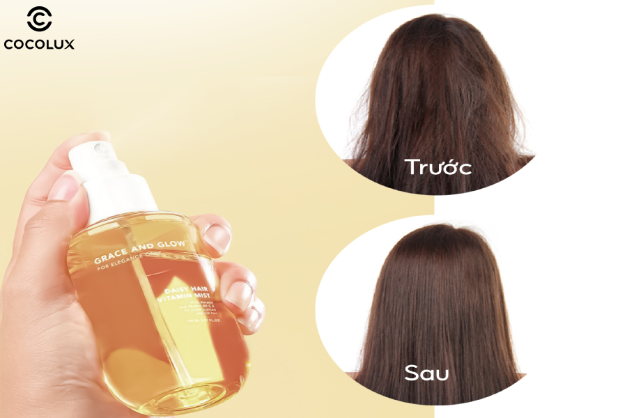 Review Xịt Dưỡng Tóc Grace And Glow Daisy Hair Vitamin Mist 100ml